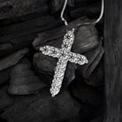 Elegant diamond cross necklace with 0.67 carats of natural VS clarity diamonds