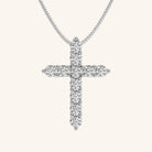 Gold Haven 11 stone diamond cross pendant in 14K white gold
