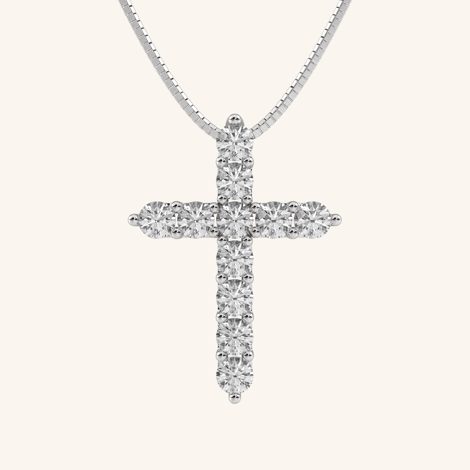 Gold Haven 11 stone diamond cross pendant in 14K white gold