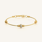 Noura 22K Gold Beaded Bangle with Traditional Detailing