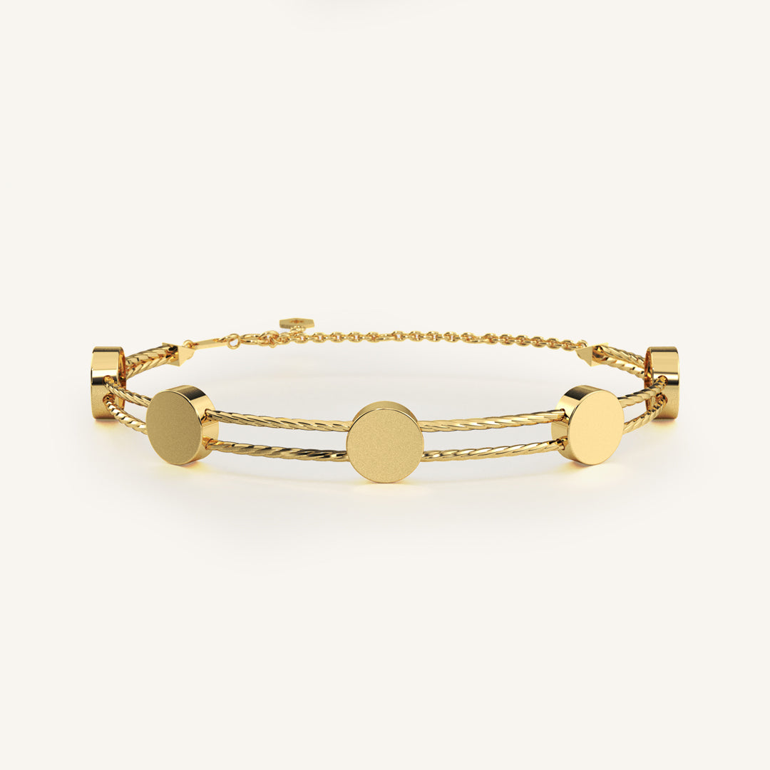 18K Gold Circle Link Bracelet by Noura