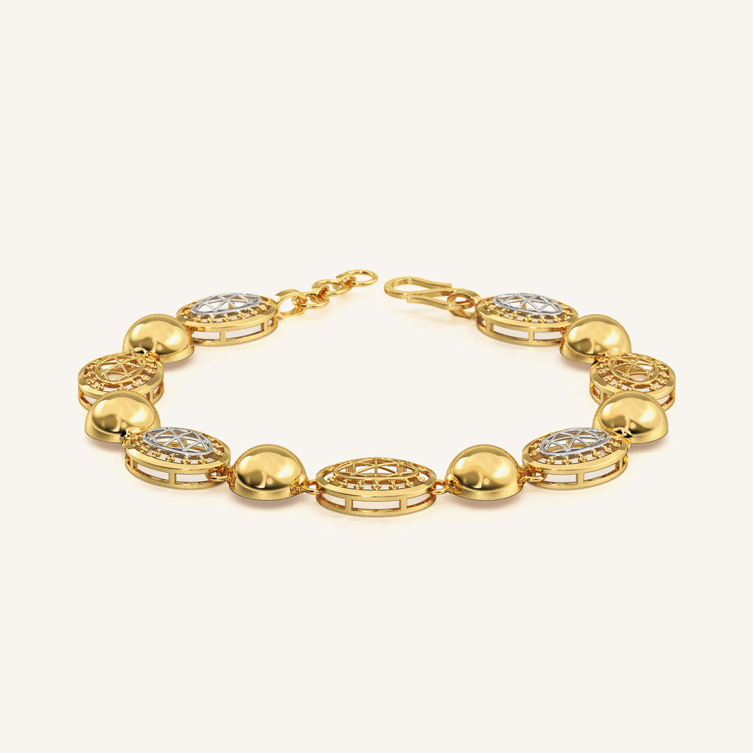 22K Gold Turkish Bracelet with Ottoman Detailing