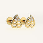 Elegant Teardrop Gold Diamond Earrings by Noura