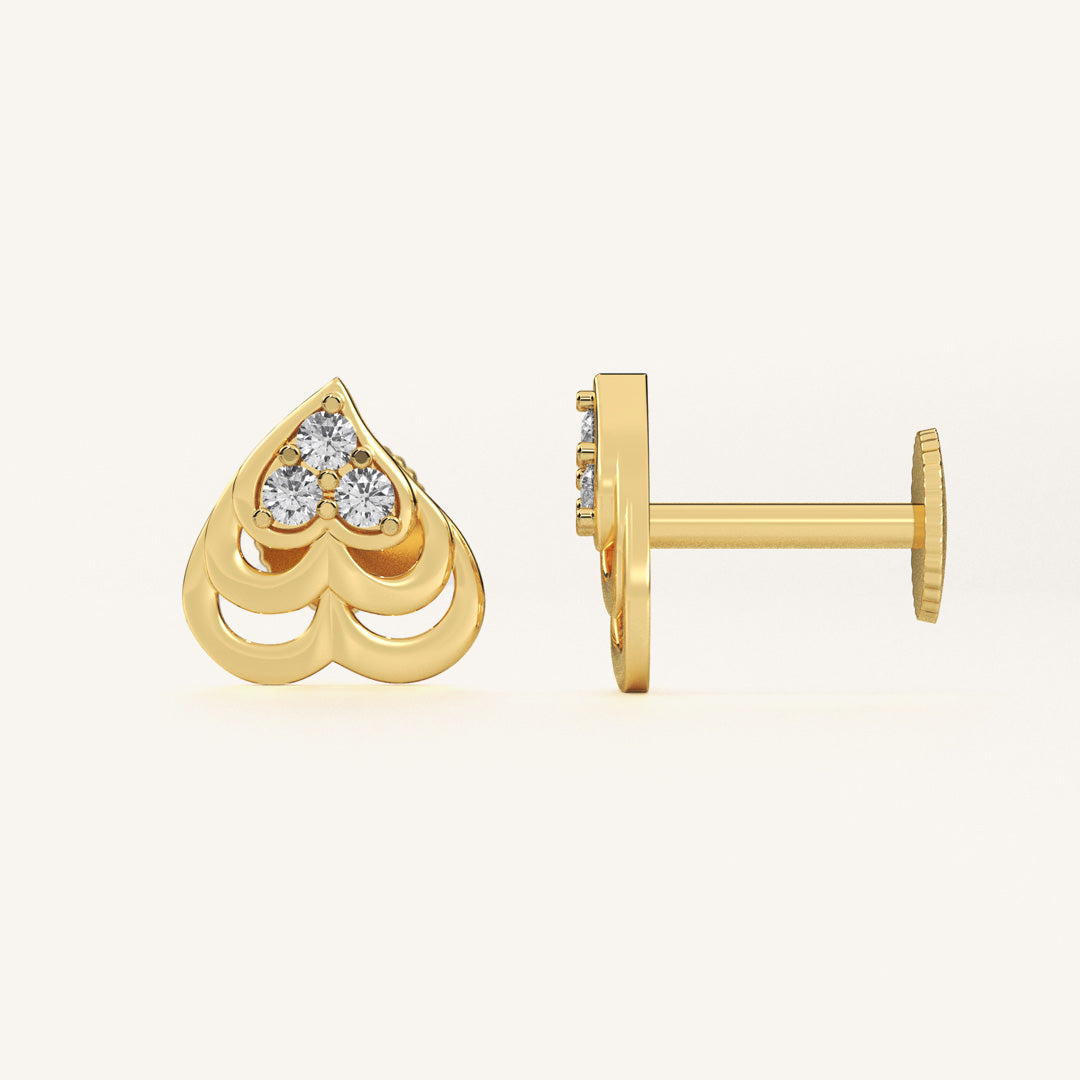 Noura Gold Earrings with Sparkling Diamonds
