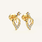 Gold Leaf Diamond Earrings in 18K by Noura