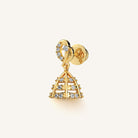 Exquisite Jhumka Earrings with Sparkling Diamonds and Gold Finish