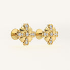 Noura Floral Earrings with Multicolored Gemstones