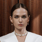 Modi Pearls Jahanara Set with round freshwater pearls and golden accents, inspired by Mughal artistry and regal elegance.