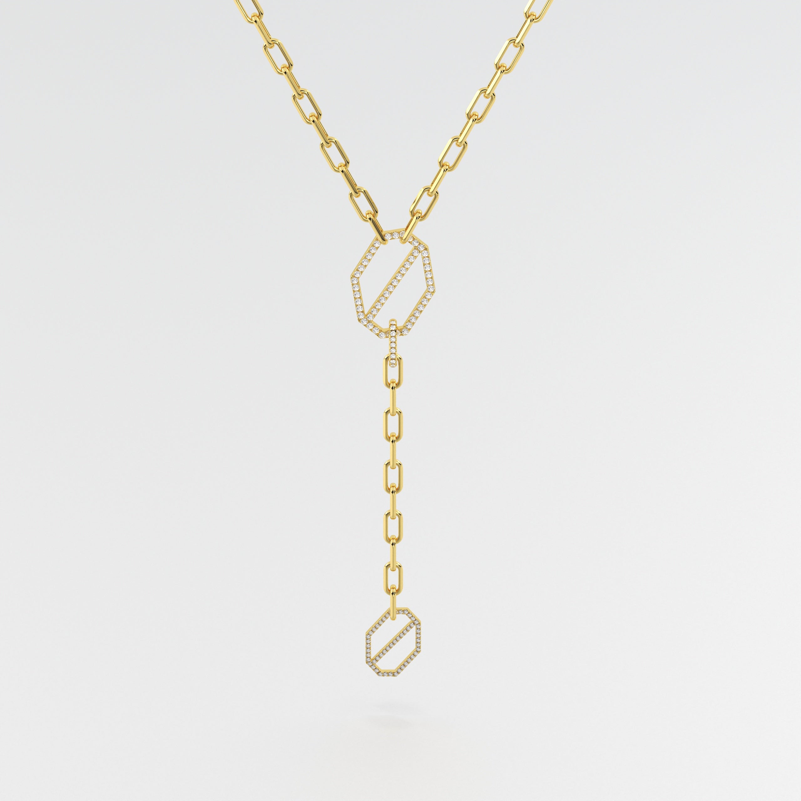 KARP Meridian Necklace featuring 99 round-cut diamonds in 18K yellow gold