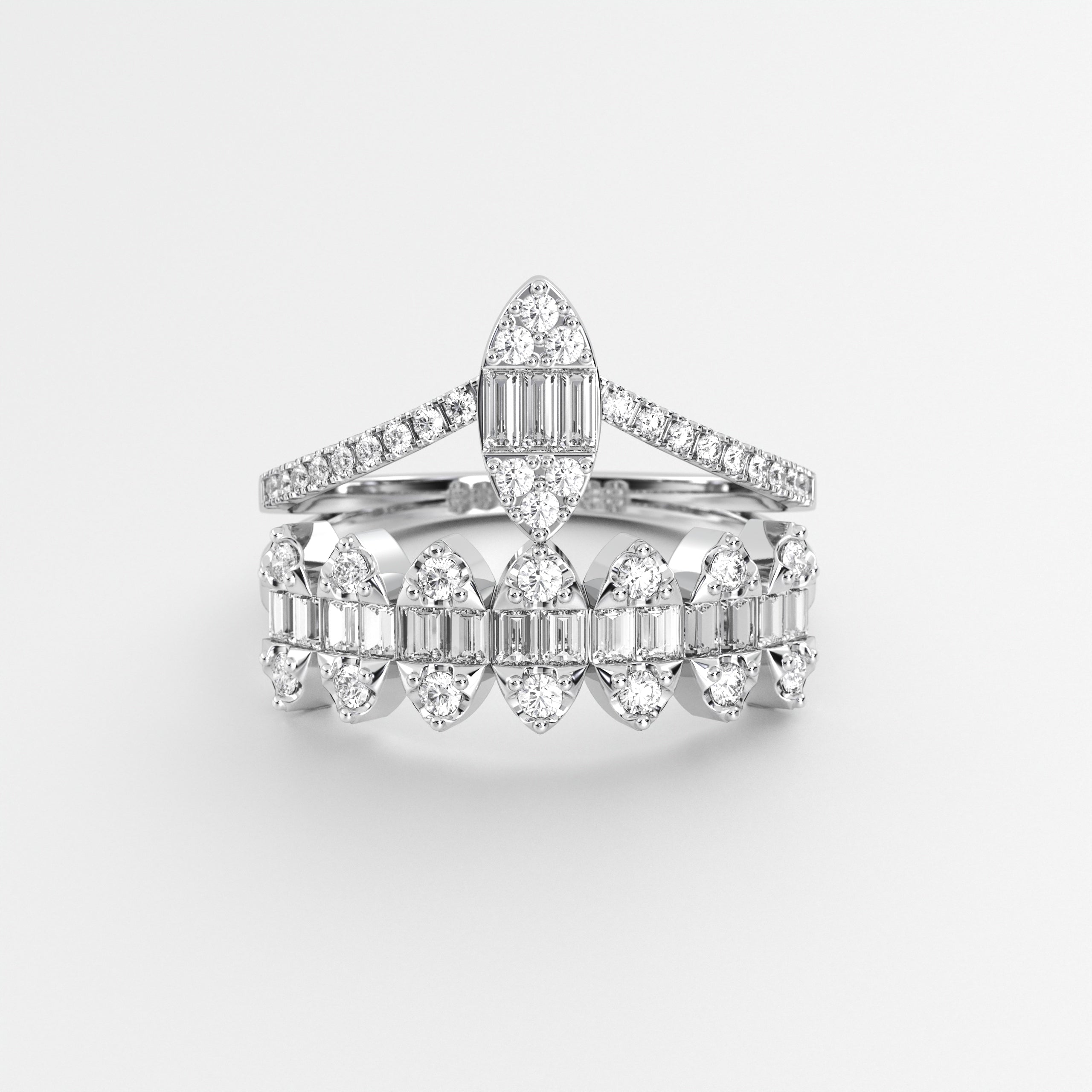 Elegant 18K Gold Tiara Ring with Natural Diamonds by KARP