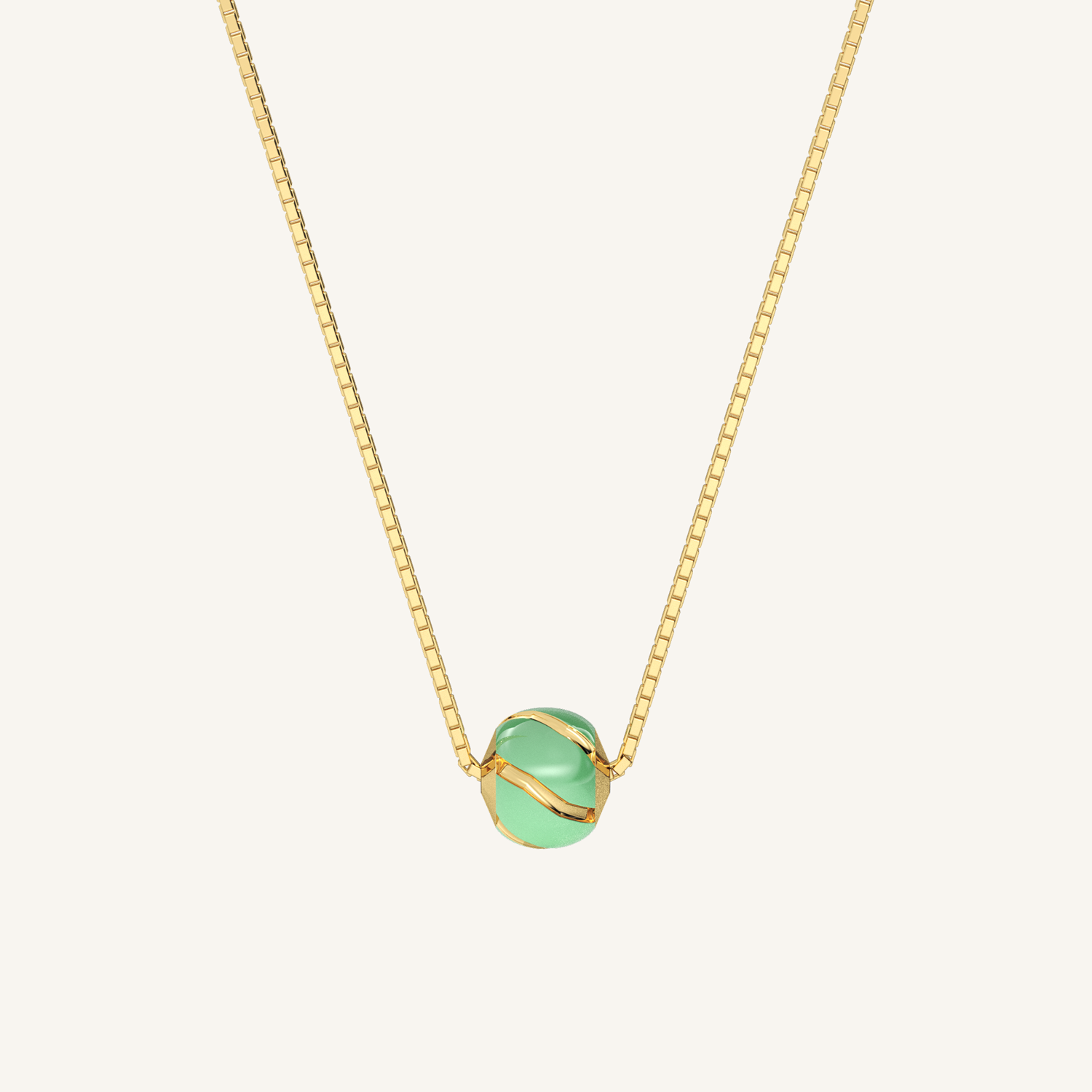 Noura 18K Gold Green Ball Pendant Necklace