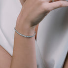 Gold Haven GH 49-Diamond Tennis Bracelet in 14K gold, featuring 49 lab-grown round brilliant diamonds totaling 7.35 carats, with VVS1 clarity and E-F color.