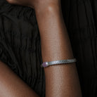 Handcrafted silver bracelet with woven links and gemstone clasp – Southfield-made