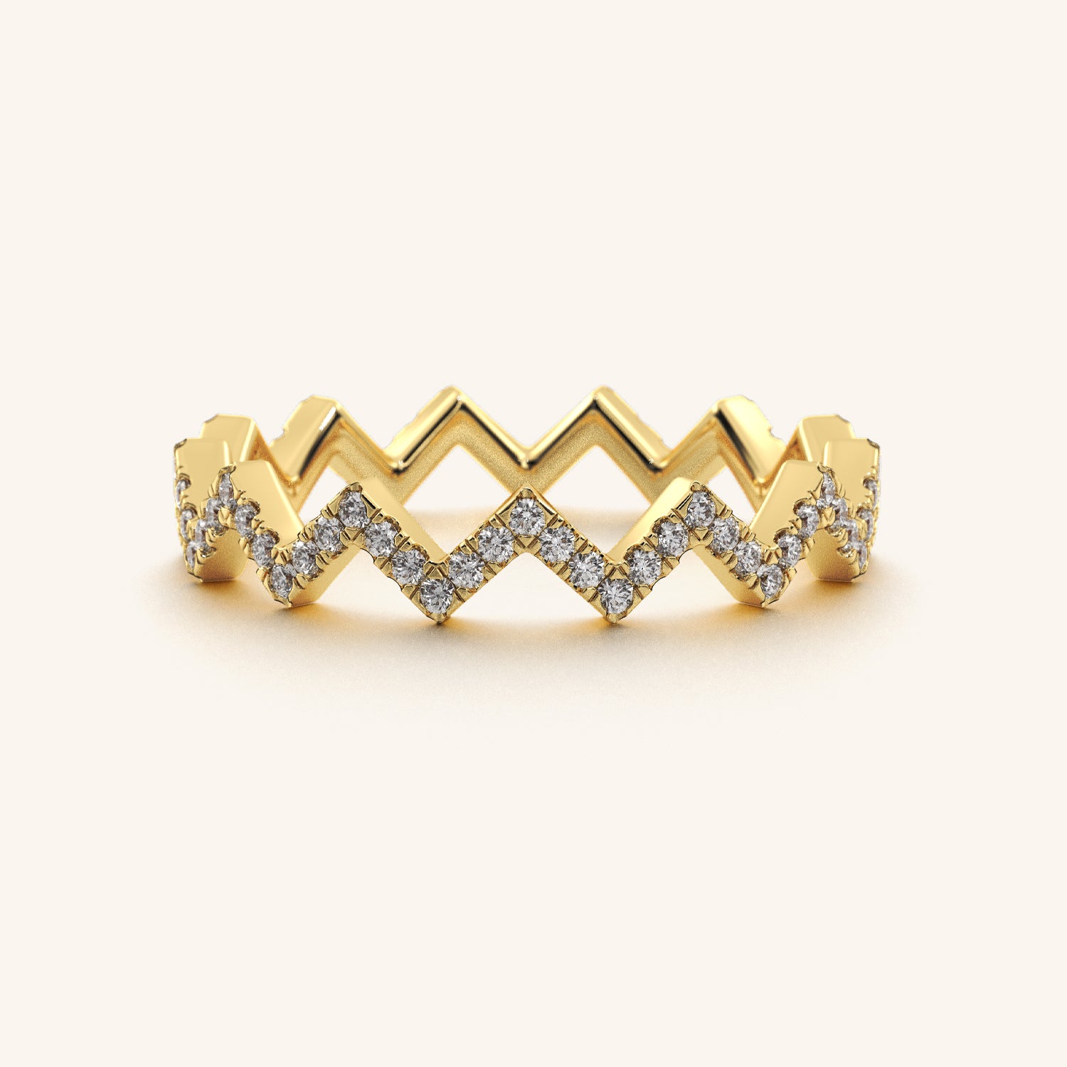 Gold Haven GH Zigzag ring with edgy geometric design