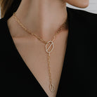 Elegant diamond octagon necklace with golden links by KARP