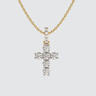Gold Haven 14K rose gold diamond cross pendant with GIA-certified diamonds