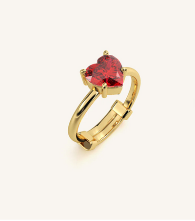 The Eternal Flame: The Story of Rubies and the Noura Gold Elegant Heart-Shaped Ruby Ring