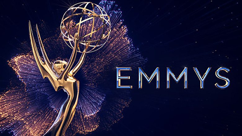 The Emmys statuette and logo