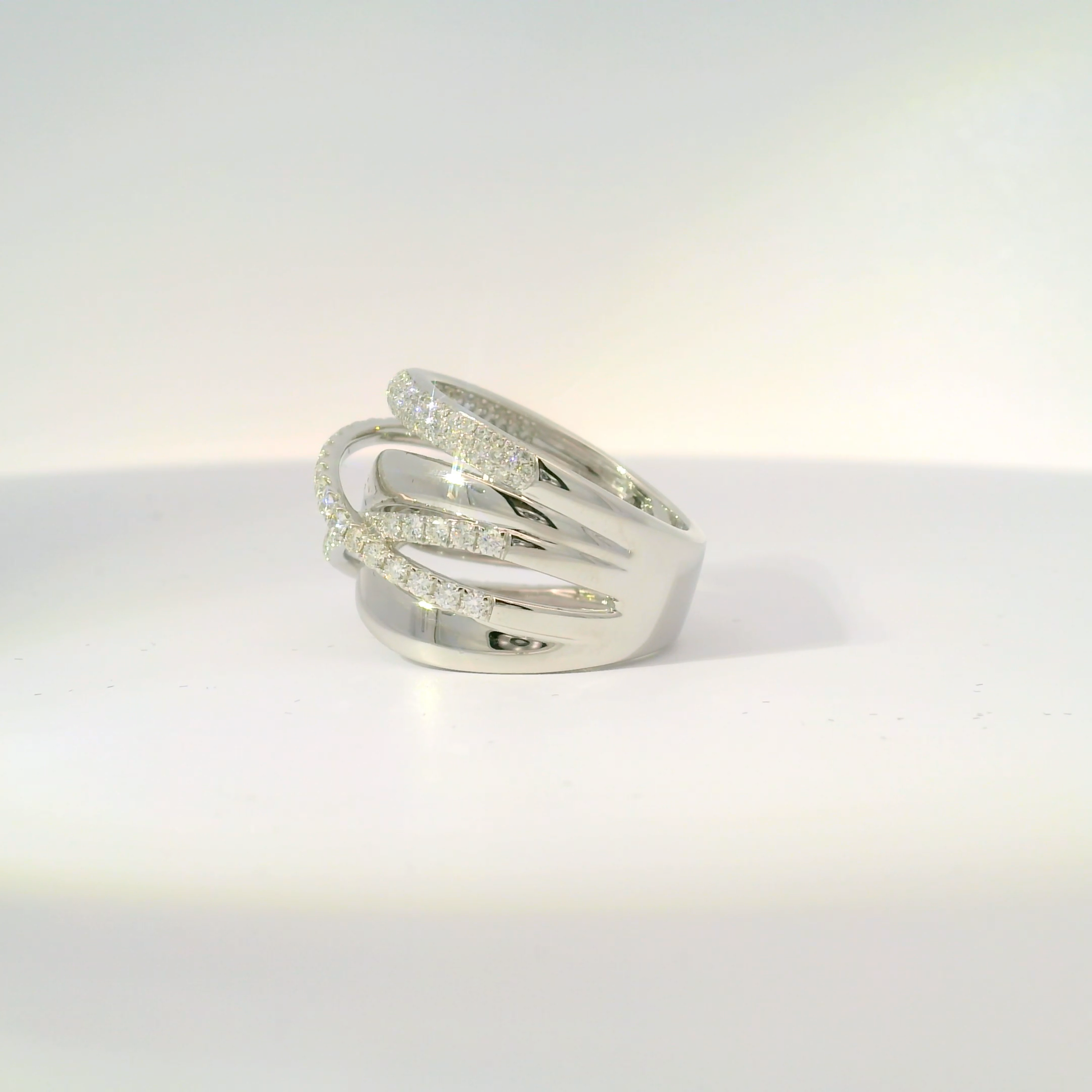 Diamond Rivière Ring in 18K White Gold – Elegant Design by KARP