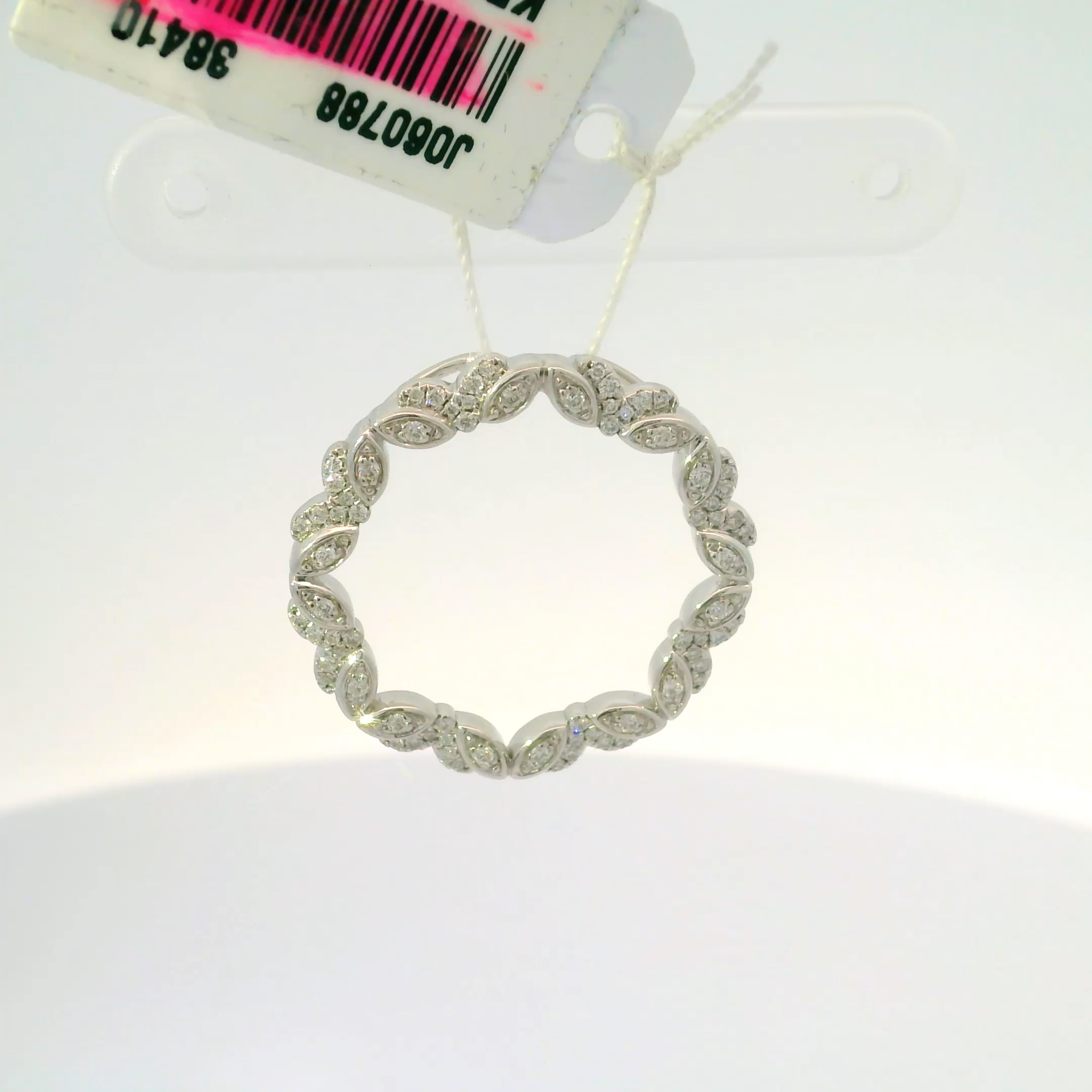 Elegant Halo Pendant – 72 Marquise Diamonds in 18K White Gold