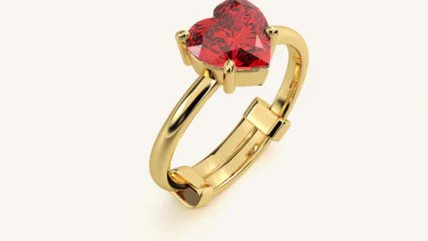 The Eternal Flame: The Story of Rubies and the Noura Gold Elegant Heart-Shaped Ruby Ring