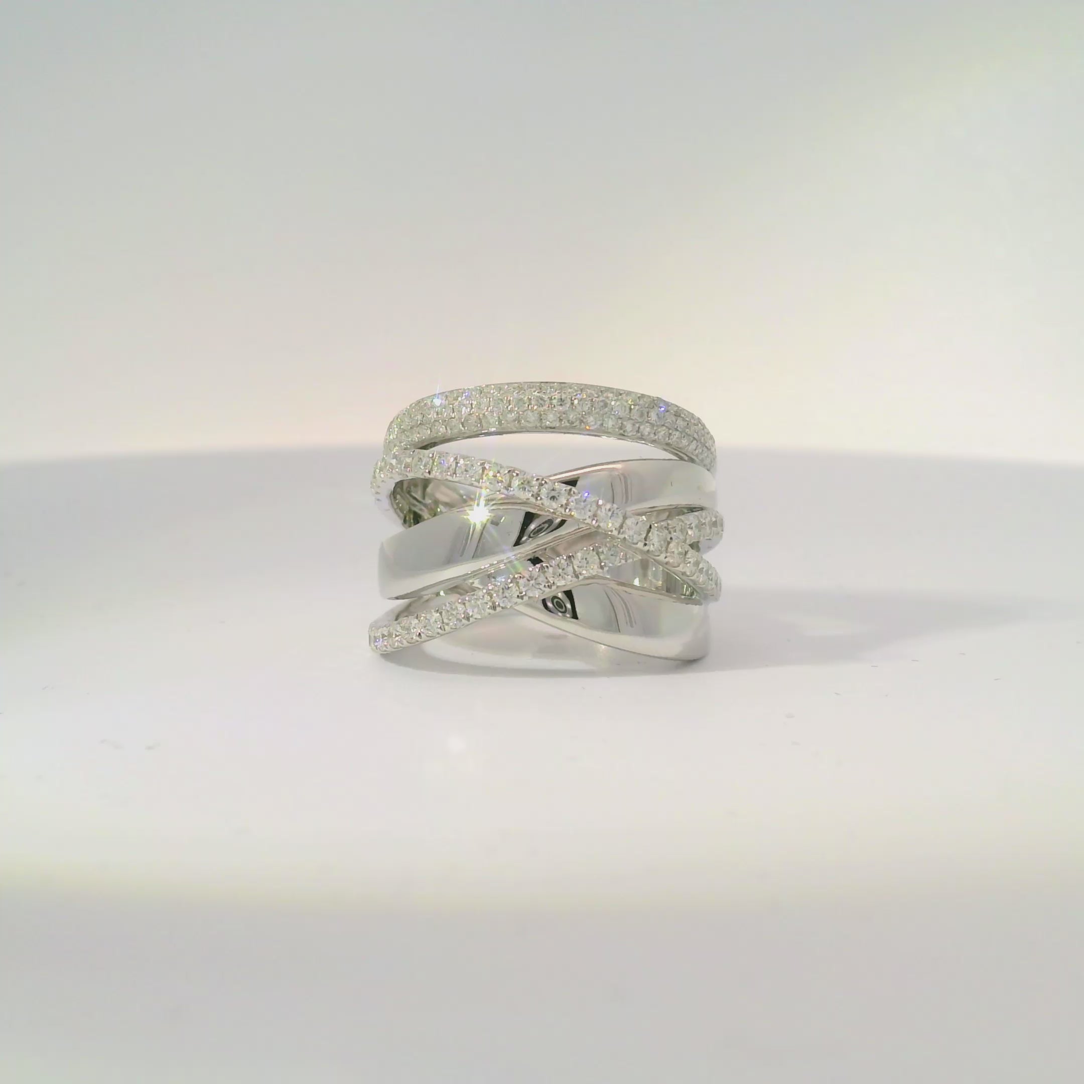 Luxury Diamond Rivière Ring in 18K White Gold – KARP Collection