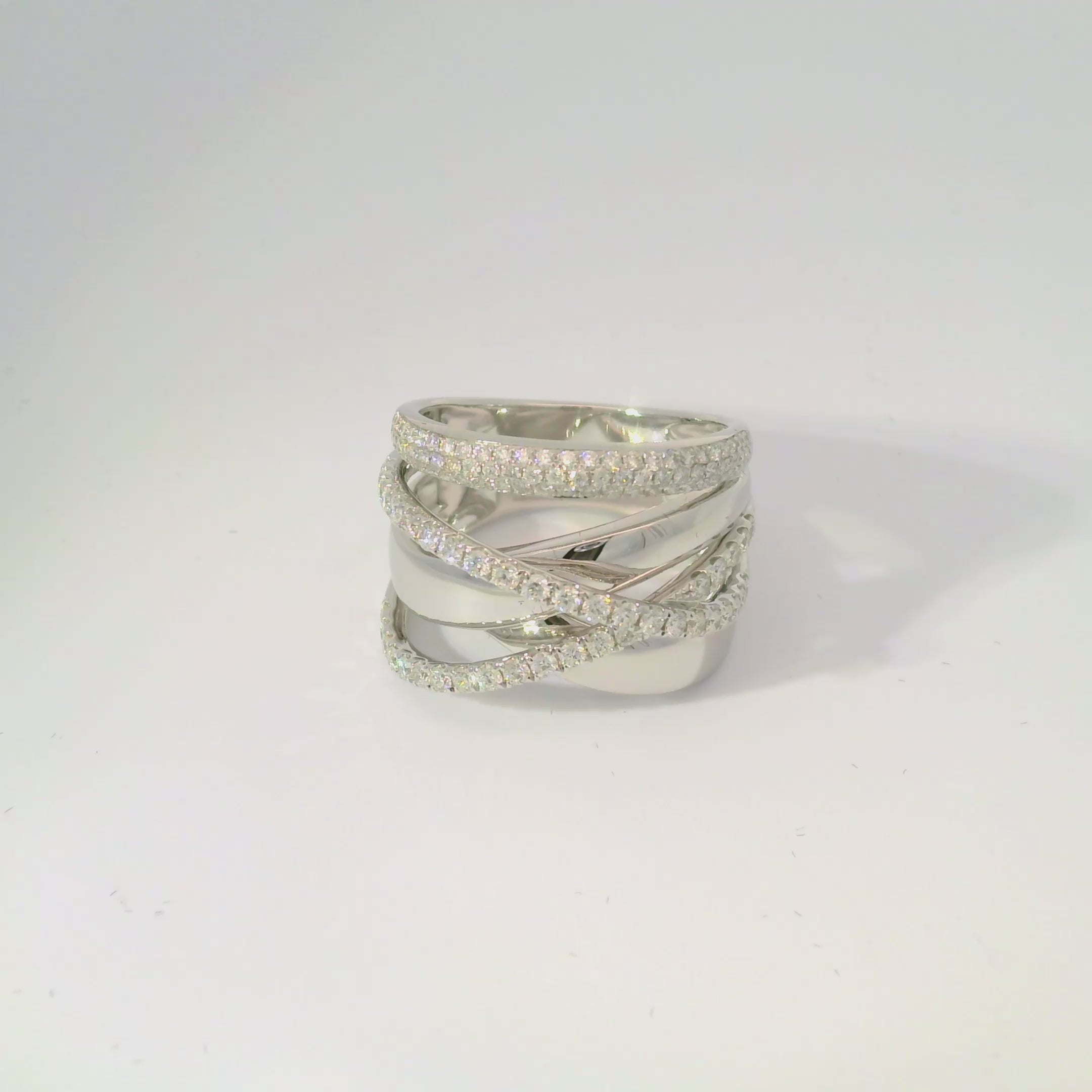 Stunning Diamond Rivière Ring – 18K White Gold with Ethical Diamonds