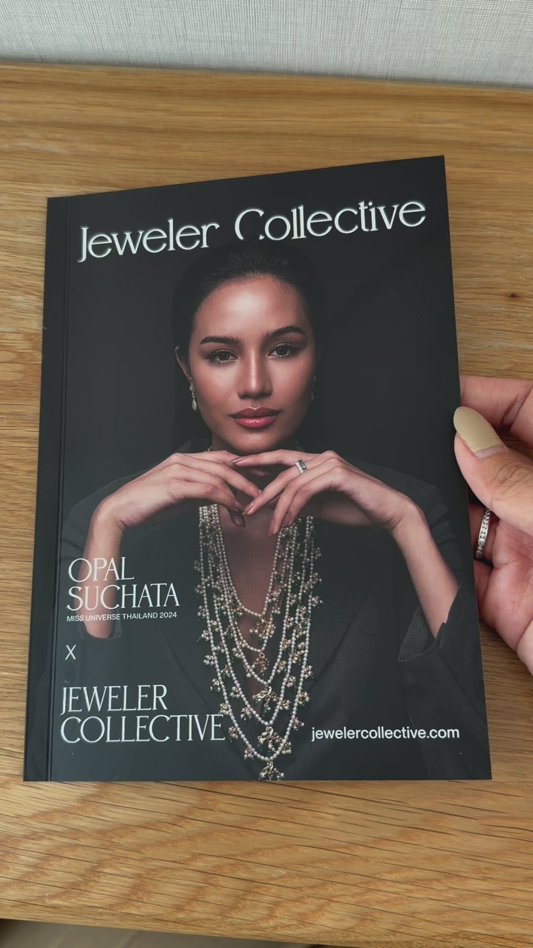 Opal Suchata Photo Book showcasing her favorite jewelry pieces, curated from top global jewelers, celebrating the elegance and beauty of Miss Universe Thailand 2024.